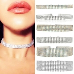 Nouveau-cristal-strass-Collier-ras-du-cou-femmes-accessoires-de-mariage-cha-ne-en-argent-Punk