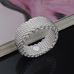 Bague-mode-925-argent-Sterling-couleur-bijoux-tiss-maille-ceinture-Reticulocyte-anneaux-pour-femmes-Anillos-Mujer