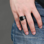 Bague-homme-316l-acier-inoxydable-chevali-re-solide-mode-homme-anneau-Simple-Biker-Unique-anneau-pour