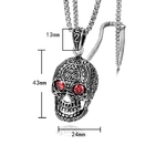 Cr-ne-Zircon-pendentif-collier-hommes-Hiphop-Rock-rue-Culture-titane-acier-inoxydable-argent-cha-ne