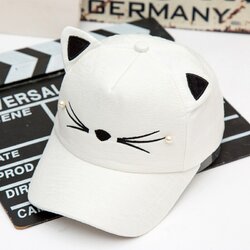 Casquette Brodée Chat - Réglable Par Sangle, Grise, Neuf Sans étiquette, Parfaite Pour Les Fans De Chats !