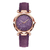 Montre femme ciel étoilé violette bracelet cuir