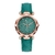 Montre femme ciel étoilé verte bracelet cuir