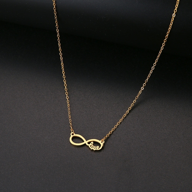 Set De Bijoux Infini & Cœur - Collier + Bracelet - Cadeau Amour Pour Elle - Argent, Or Ou Or Rose - 9