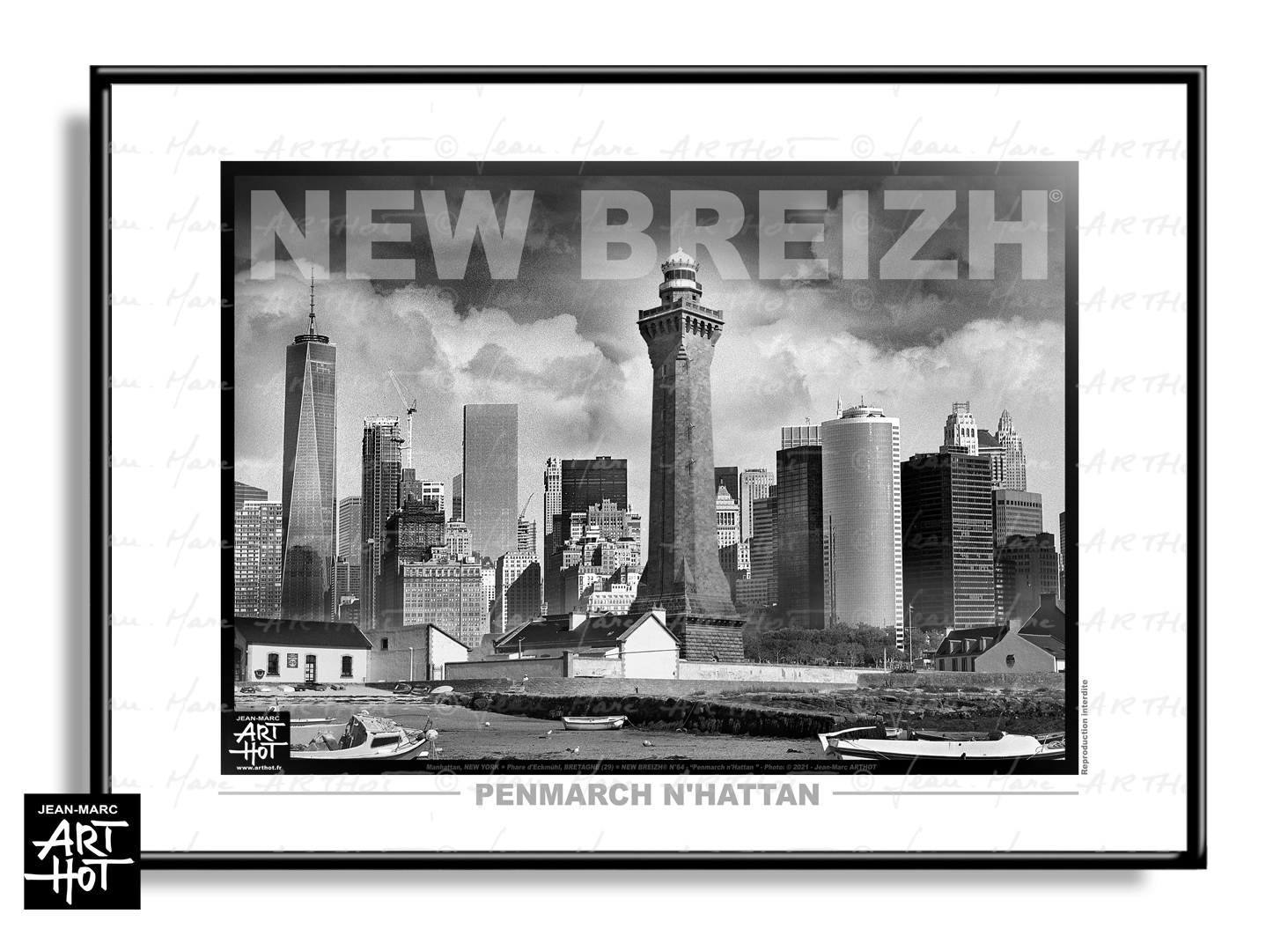 arthot-photo-art-b&amp;w-new-york-bretagne-newbreizh-064-3-finistere-29-penmarch-phare-manhattan-HORIZ-AFFICHE