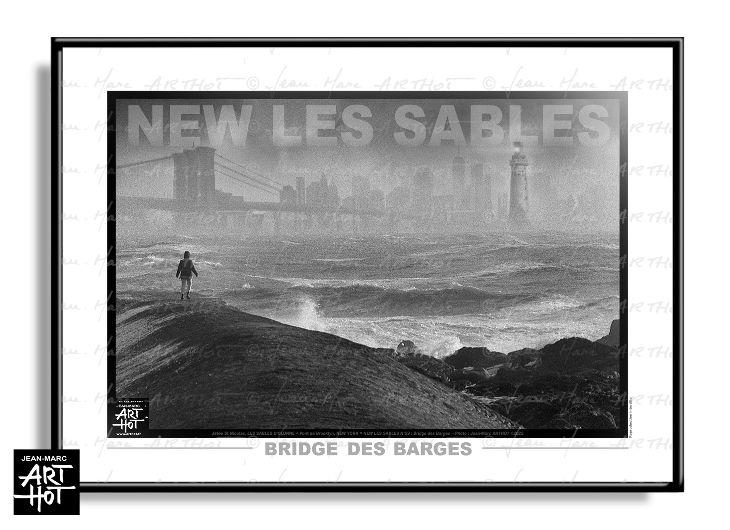 arthot-photo-art-b&amp;w-new-york-vendee-sables-olonne-newlessables-059-pont-brooklyn-phare-barges-tempete-horiz-AFFICHE