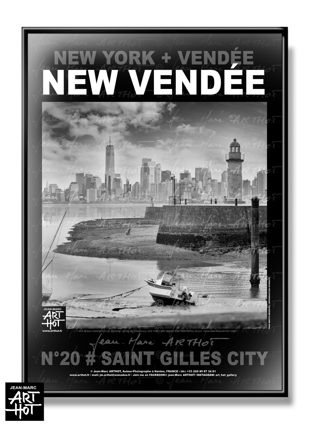 arthot-photo-art-b&amp;w-new-york-vendee-newvendee-020-saint-gilles-croix-de-vie-port-tour-josephine-buildings skyline-AFFICHE