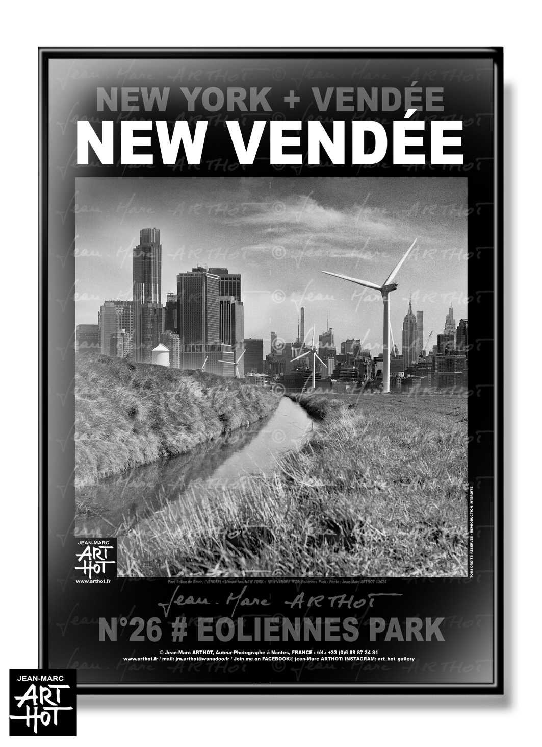 arthot-photo-art-b&amp;w-new-york-vendee-newvendee-027-bouin-noirmoutier-port-bec-eolienne-marais-buildings-manhattan-AFFICHE