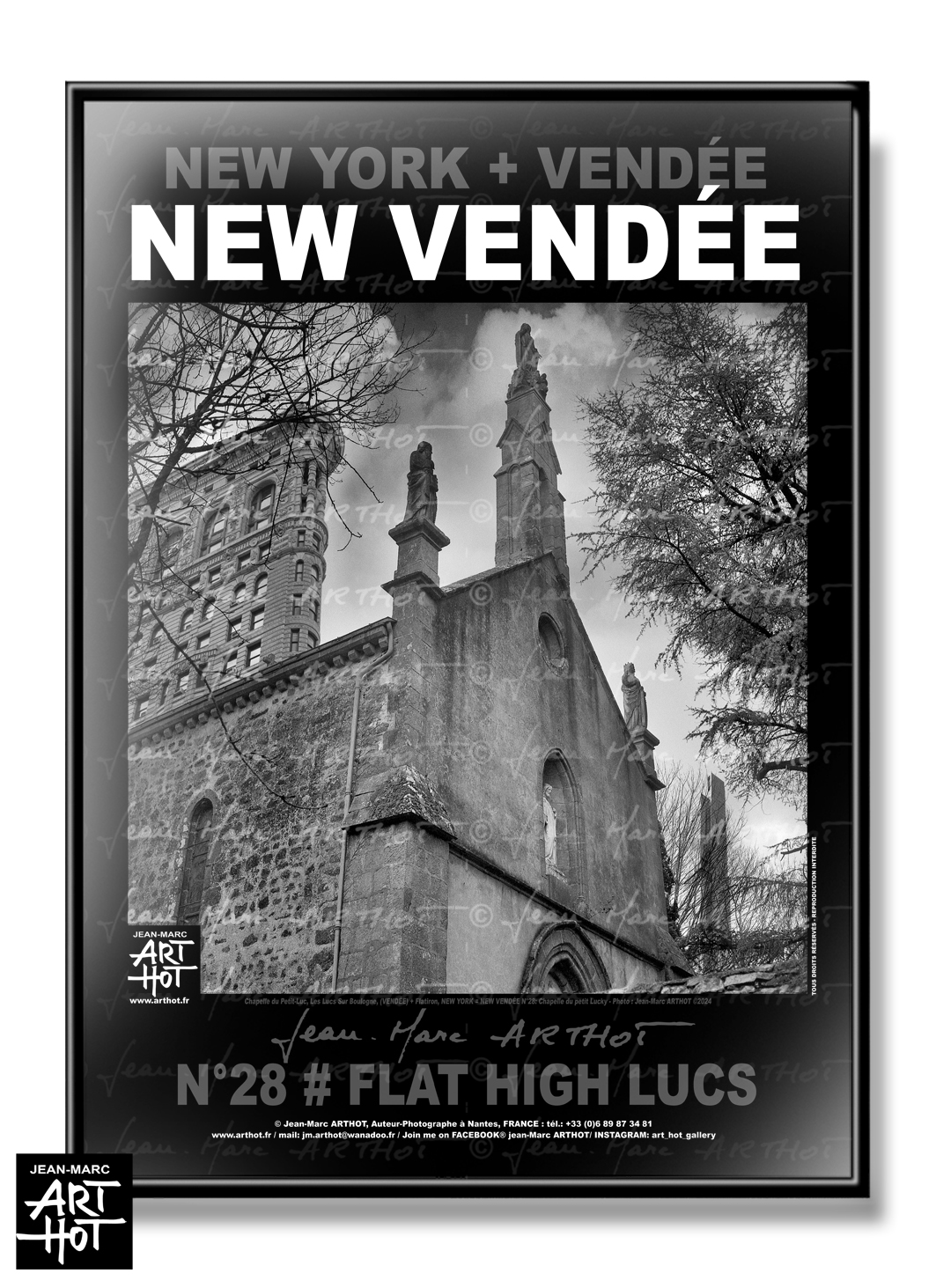 arthot-photo-art-b&amp;w-new-york-vendee-newvendee-028-eglise-les-lucs-sur-boulogne-flatiron-buildings-manhattan-AFFICHE