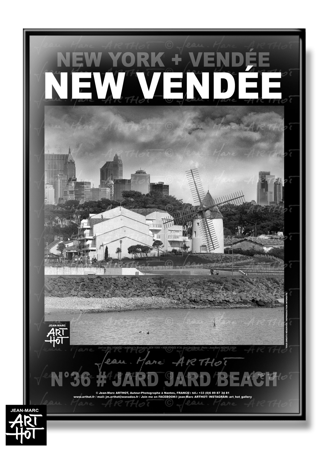 arthot-photo-art-b&amp;w-new-york-vendee-newvendee-036-jard-sur-mer-plage-dames-moulin-manhattan-AFFICHE