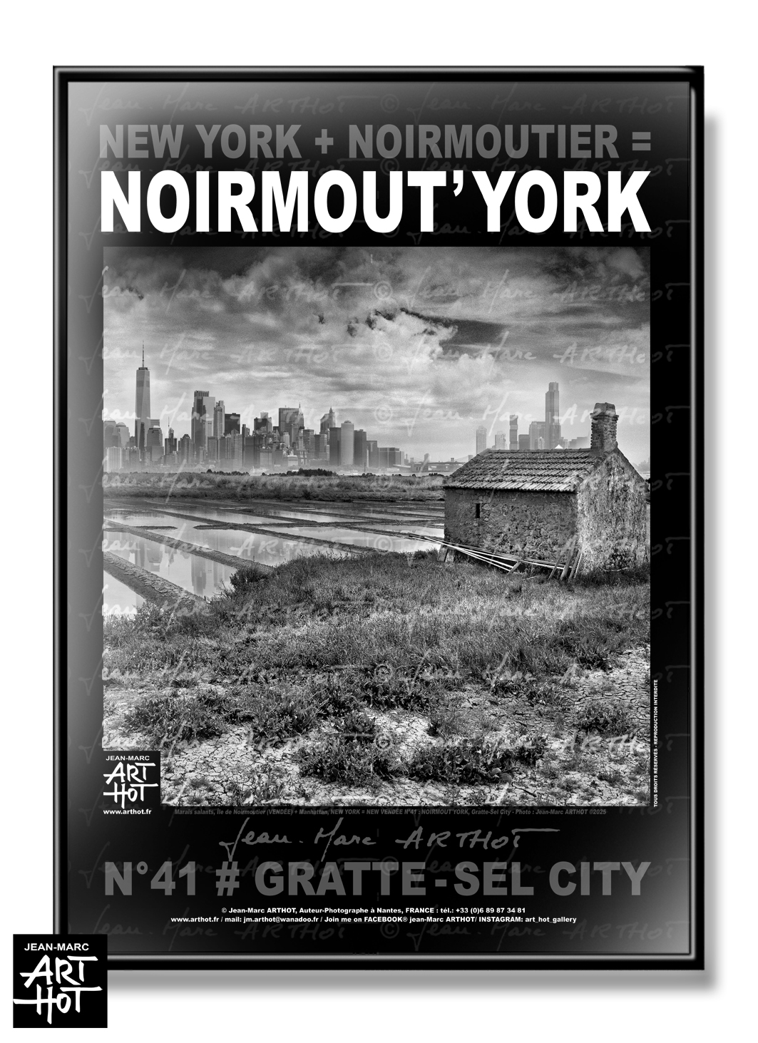 arthot-photo-art-b&amp;w-new-york-vendee-newvendee-041-ile-noirmoutier-marais-salants-maison-buildings-manhattan-AFFICHE