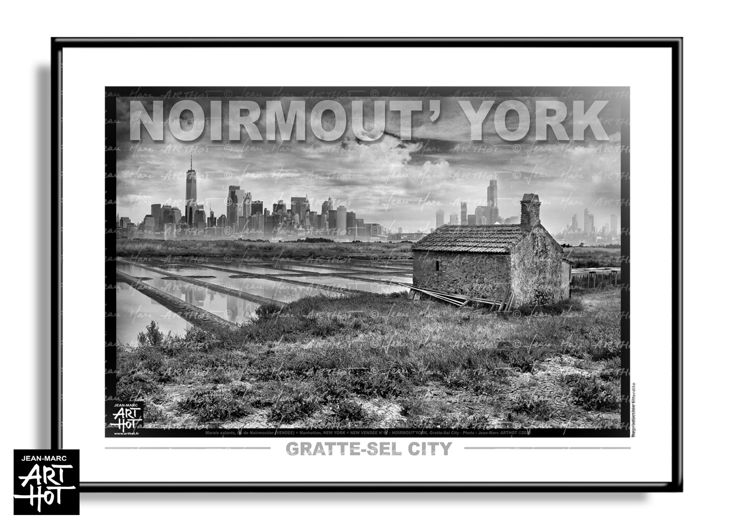arthot-photo-art-b&amp;w-new-york-vendee-newvendee-041-ile-noirmoutier-marais-salants-maison-buildings-manhattan-AFFICHE-HORIZ
