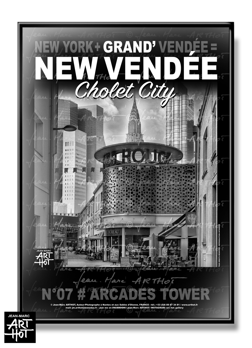 arthot-photo-art-b&amp;w-new-york-maine-et-loire-vendee-grande-vendee-07-cholet-arcades-rouge-crysler-Buildings-AFFICHE-GD