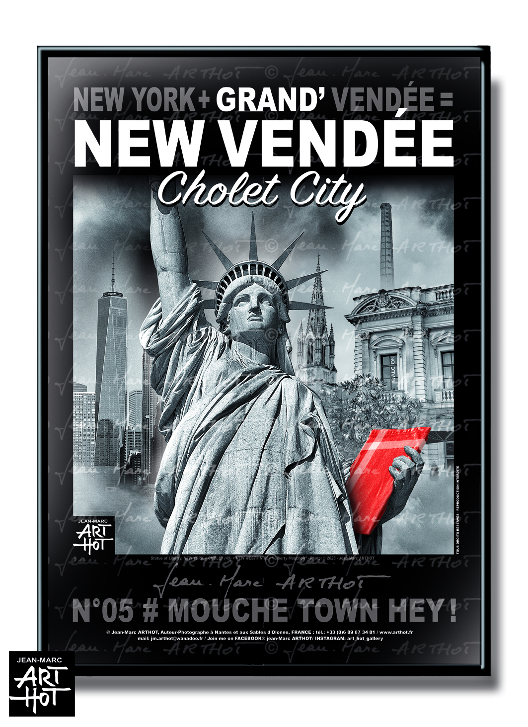 arthot-photo-art-b&amp;w-new-york-maine-et-loire-grande-vendee -05-cholet-statuliberte-place-travot-mouchoir-COUL-AFFICHE-GD