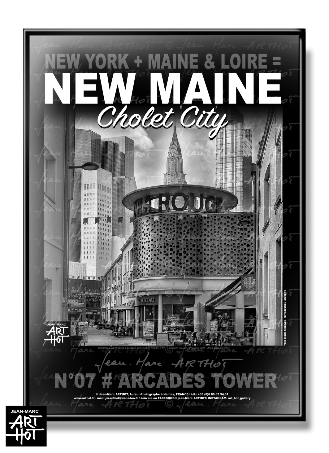 arthot-photo-art-b&amp;w-new-york-maine-et-loire-newmaine-07-cholet-arcades-rouge-crysler-Buildings-AFFICHE