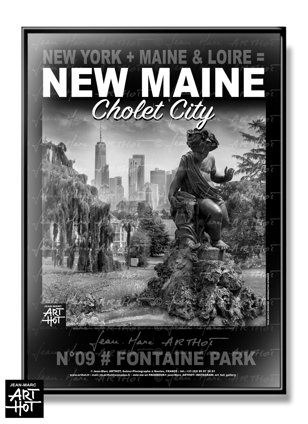 arthot-photo-art-b&amp;w-new-york-maine-et-loire-newmaine-09-cholet-fontaine-jardin-mail-ange-Buildings-AFFICHE