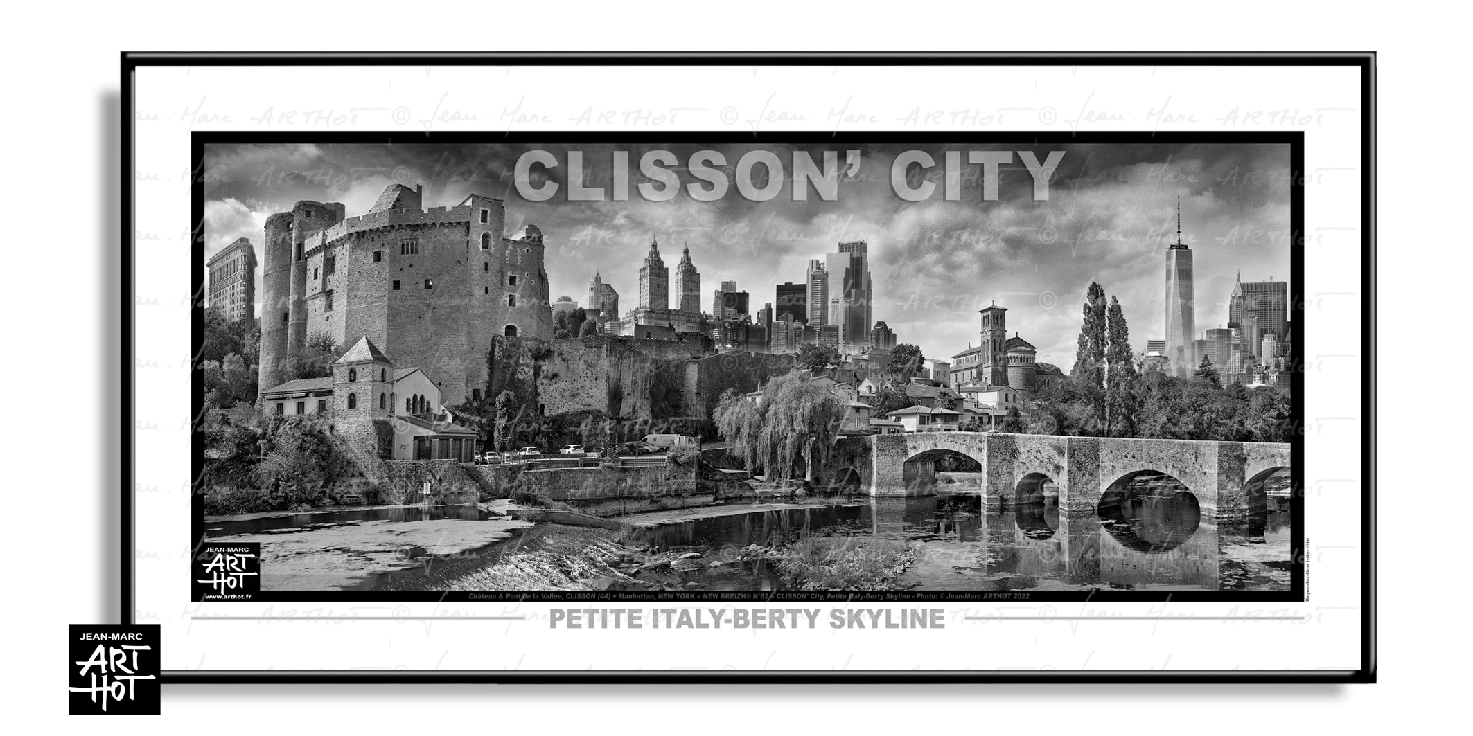 arthot-photo-art-b&amp;w-new-york-bretagne-newbreizh-082-loire-atlantique-44-clisson-pont-chateau-eglise-riviere-sevre-buildings-PANO-100-AFF