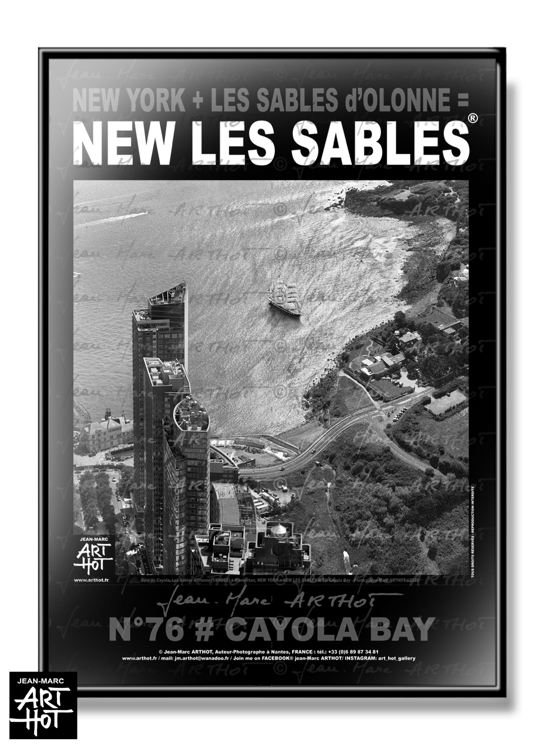 arthot-photo-art-b&amp;w-new-york-vendee-sables-olonne-newlessables-076-baie-cayola-manhattan-belem-aerien-AFFICHE