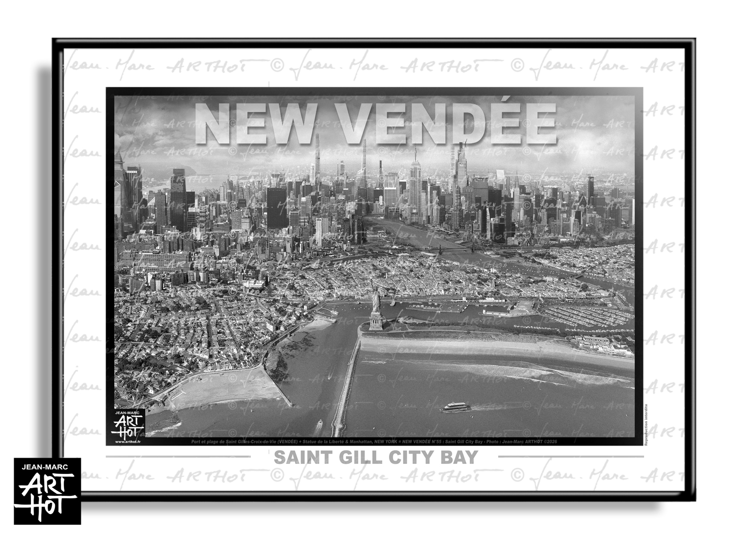 arthot-photo-art-b&amp;w-new-york-vendee-newvendee-055-saint-gilles-croix-de-vie-port-buildings-dune-grande-plage-boisvinet-statue-liberte-aerien-HORIZ-AFFICHE