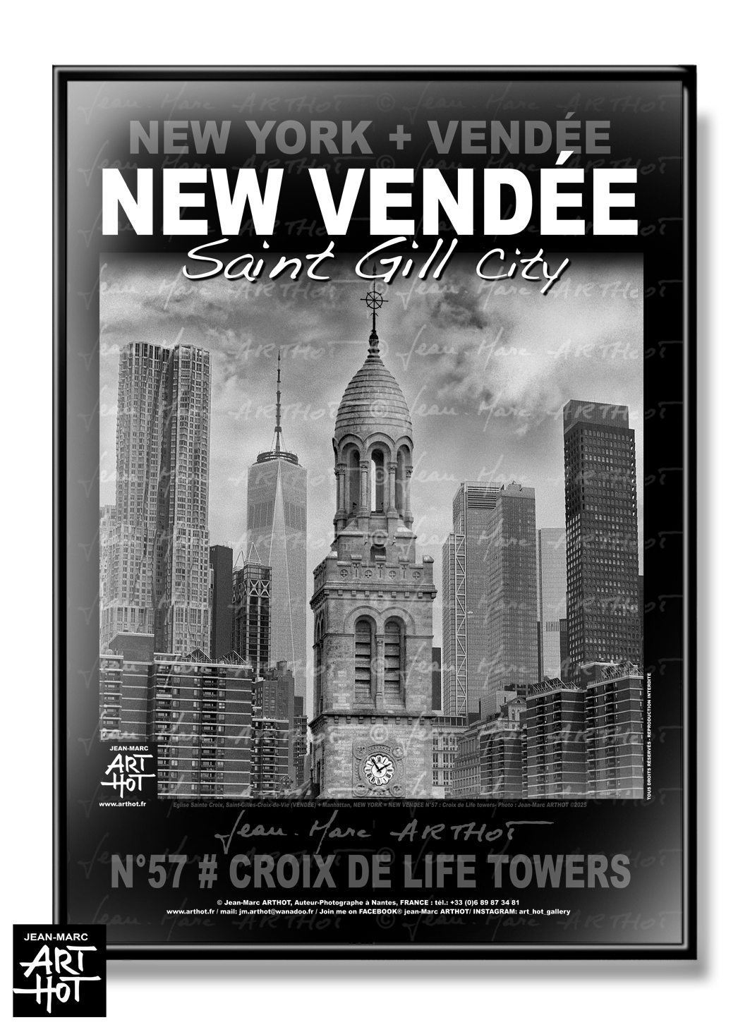 arthot-photo-art-b&amp;w-new-york-vendee-newvendee-57-saint-gilles-croix-de-vie-egllise-sainte-croix-cross-life-buildings-manhattan-AFFICHE