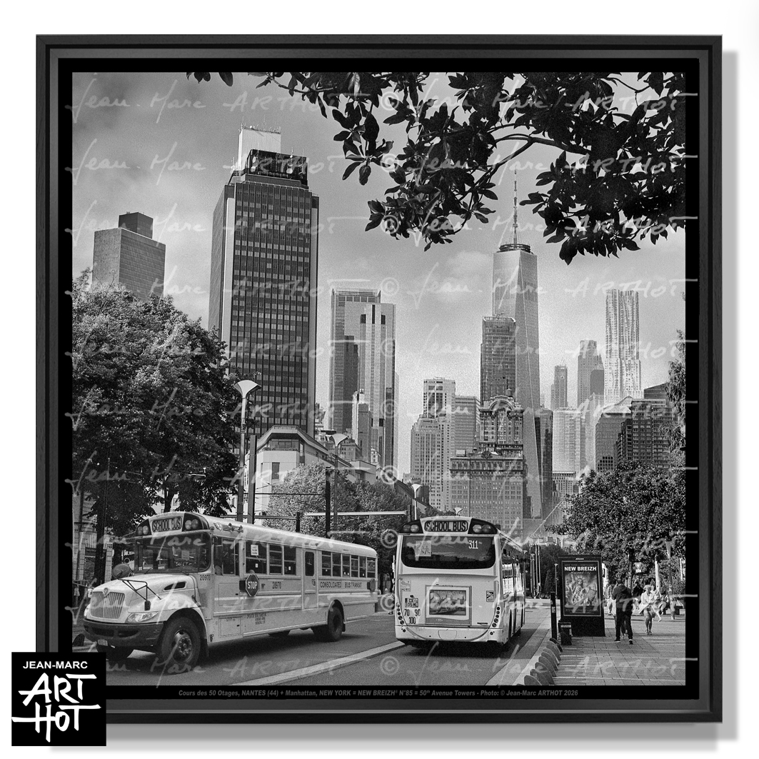 arthot-photo-art-b&amp;w-new-york-bretagne-newbreizh-085-loire-atlantique-44-nantes-cours-50-otages-school-bus-yellow-jaunes-tours-bretagne-manhattan-buildings