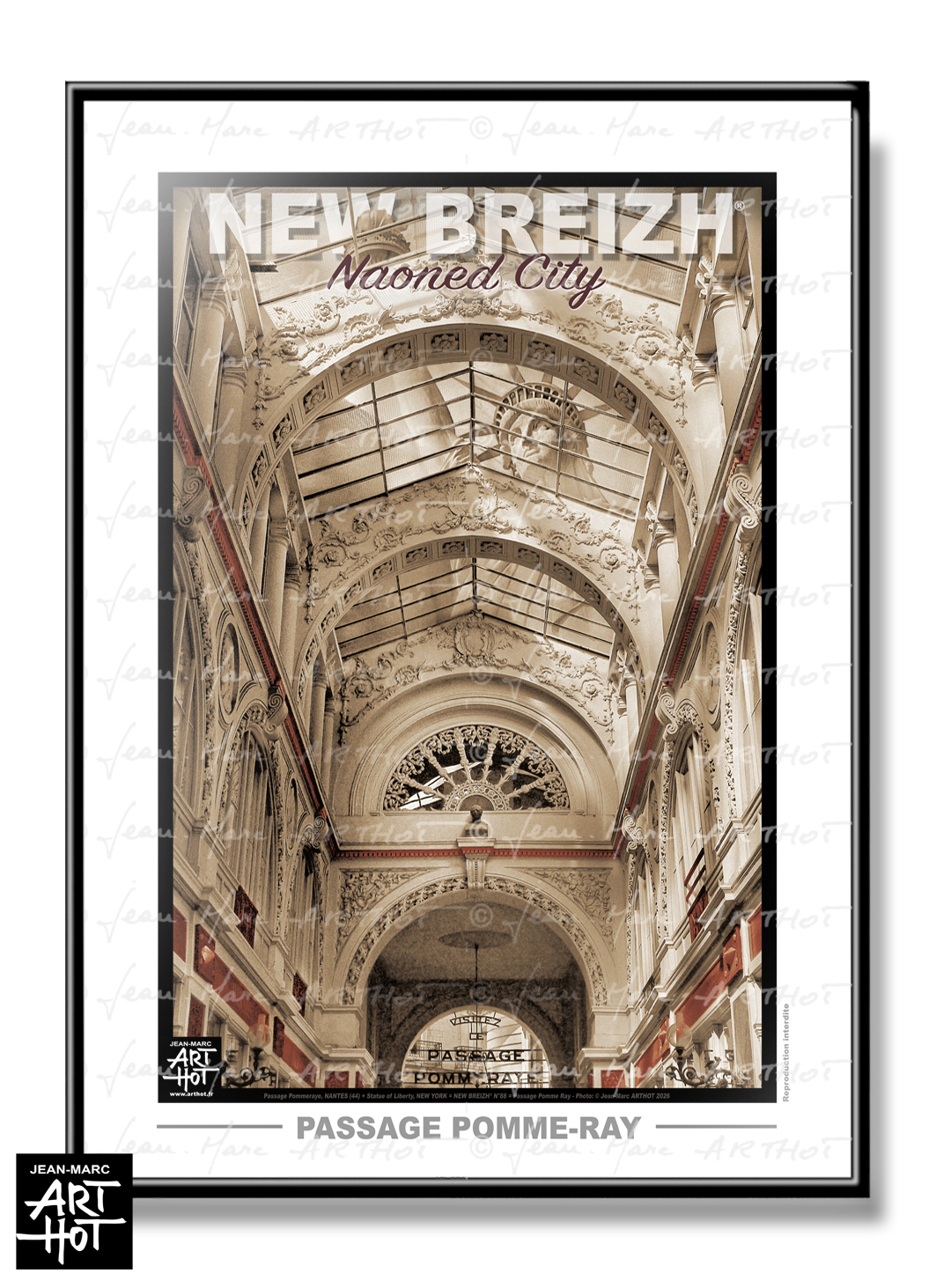 arthot-photo-art-b&amp;w-new-york-bretagne-newbreizh-088-loire-atlantique-44-nantes-passage-pommeraye-entrée-nord-statue-liberté-VERTIC-COULEUR+BLANC-AFF