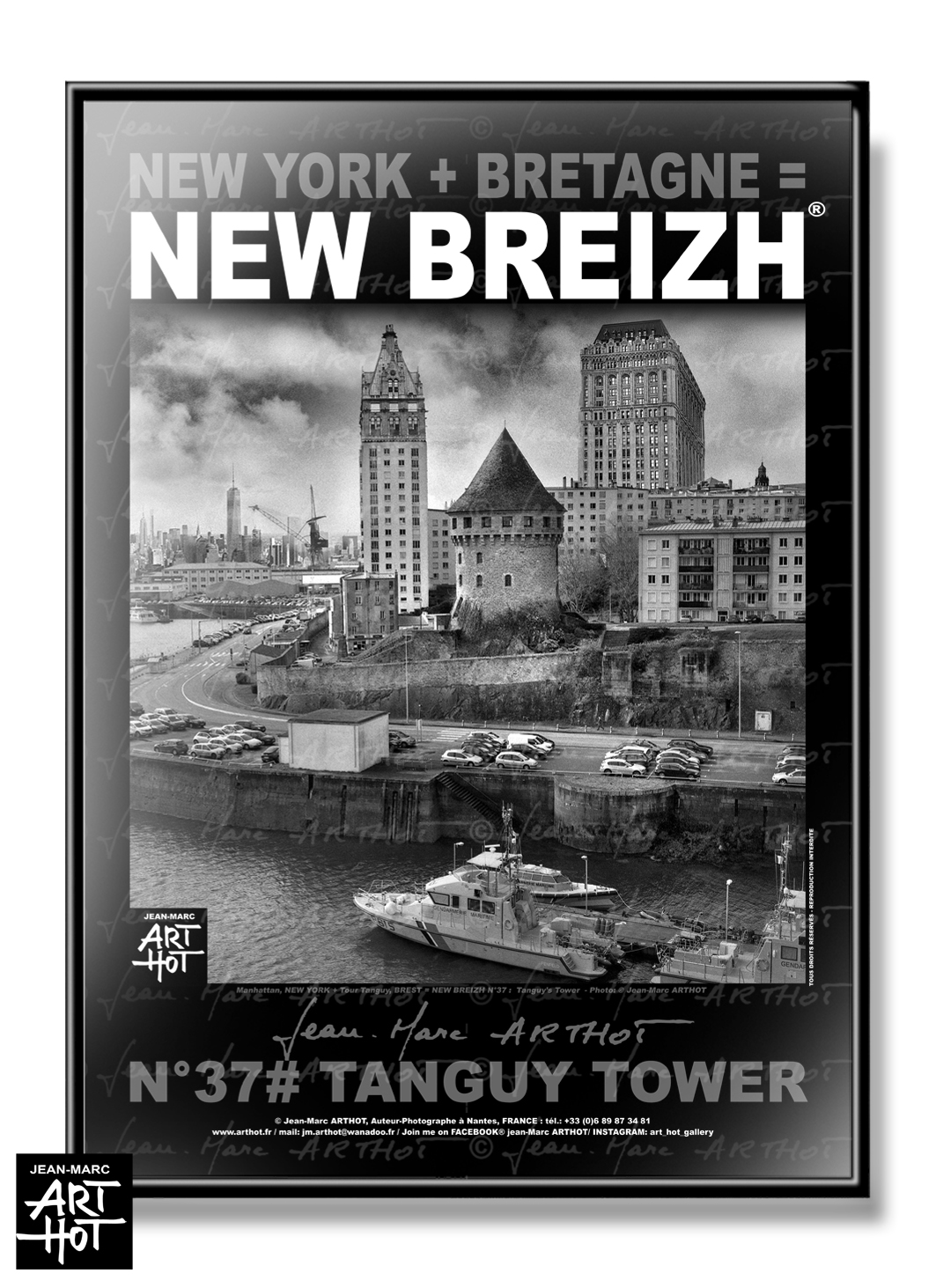 arthot-photo-art-b&amp;w-new-york-bretagne-newbreizh-037-finistere-29-brest-tour-tanguy-manhattan-AFFICHE