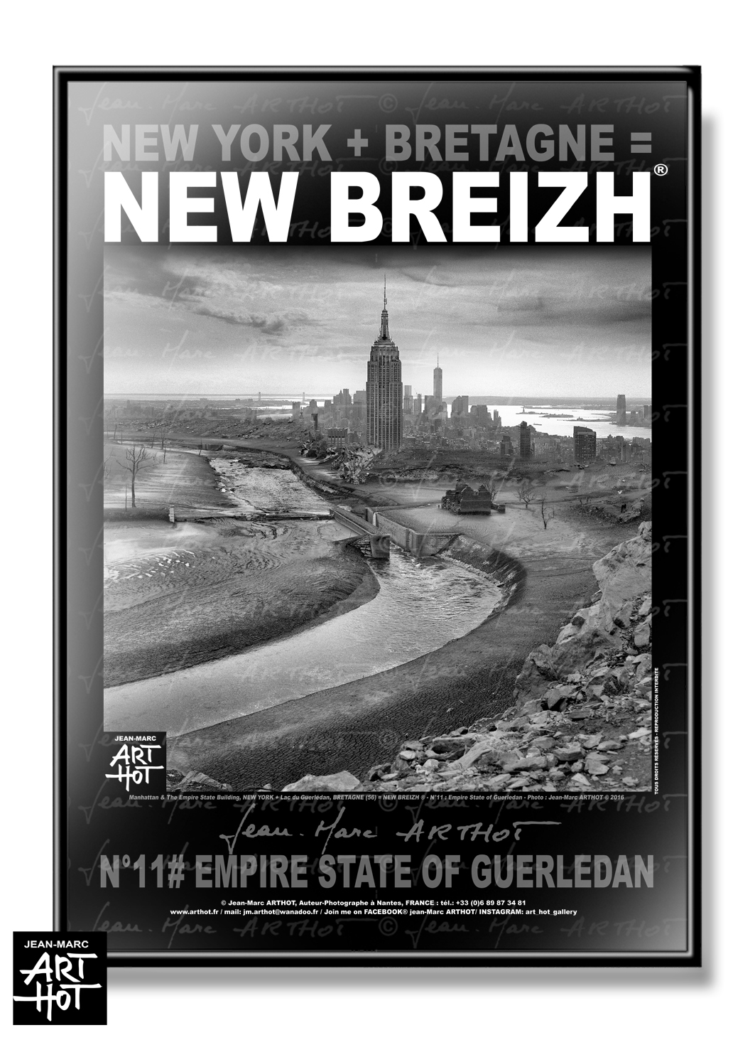 arthot-photo-art-b&amp;w-new-york-bretagne-newbreizh-011-morbihan-56-guerledan-lac-empire-state-building-AFFICHE