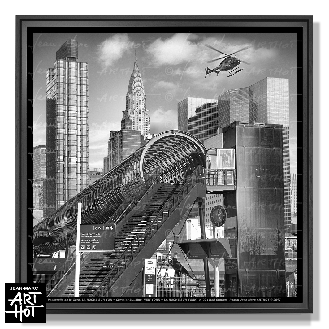 arthot-photo-art-b&amp;w-new-york-vendee-la-roche-sur-yon-002-passerelle-gare-helicoptere-buildings-