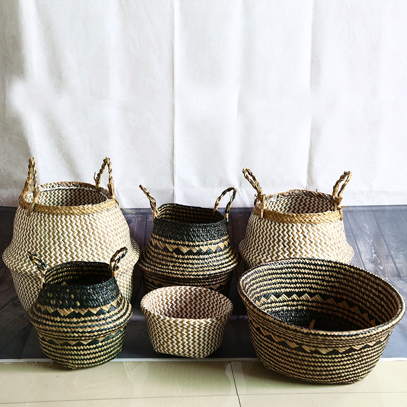 Panier de rangement en rotin tissé à la main - LE BOIS NATUREL/Rangement  Bois - L'ARTISANAT CARIBEEN