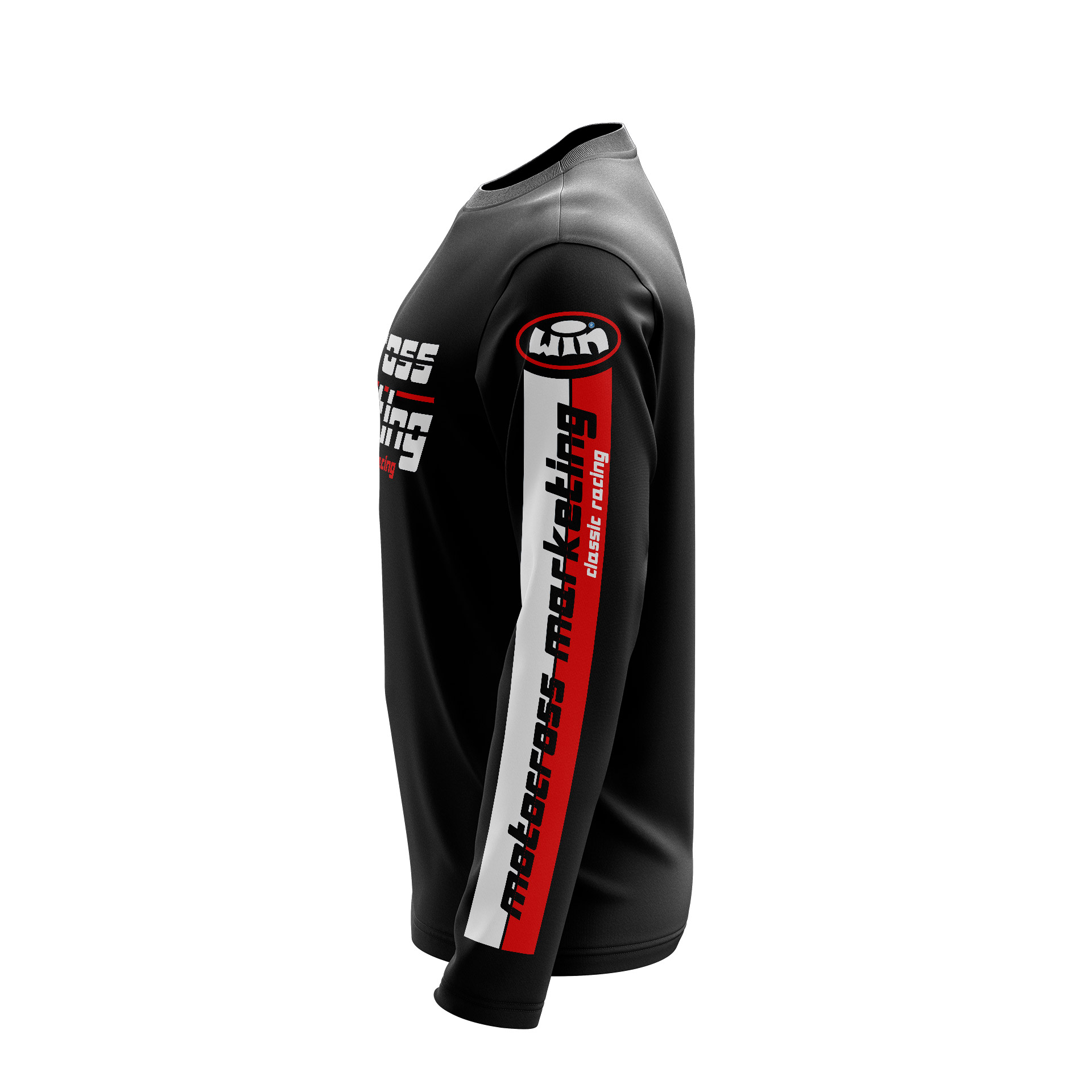 Maillot Trial MXM Team Noir Rouge Blanc Profil