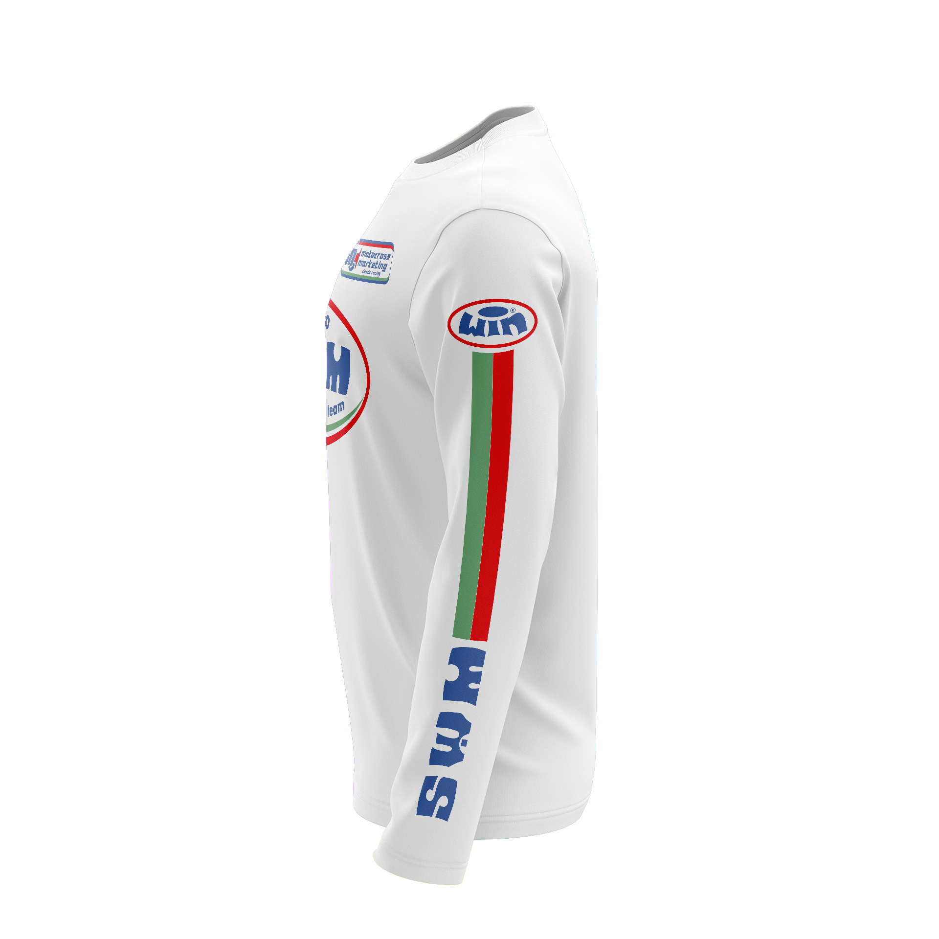 Maillot Trial SWM Blanc Italia Profil