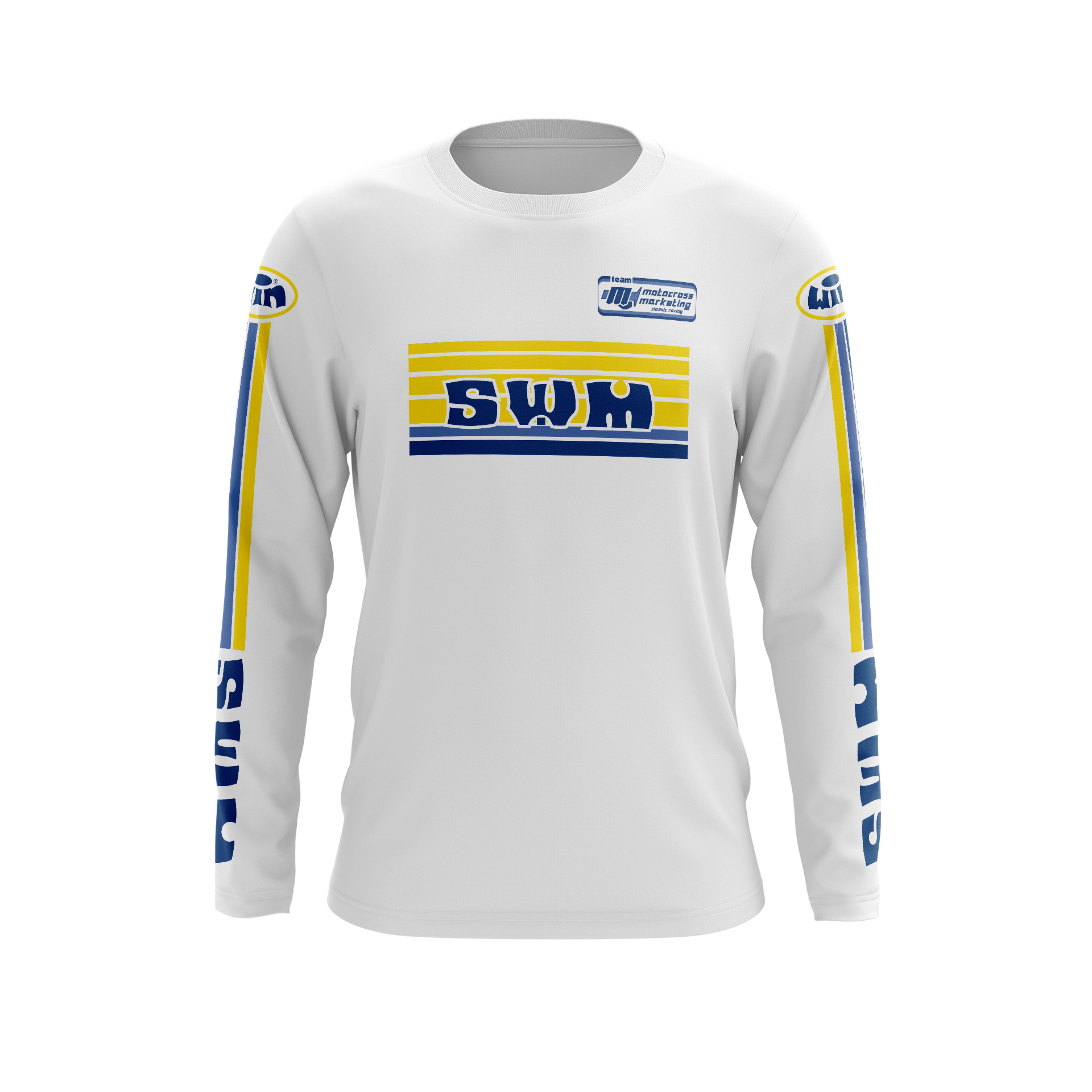 Maillot Trial SWM Blanc Pernod Face