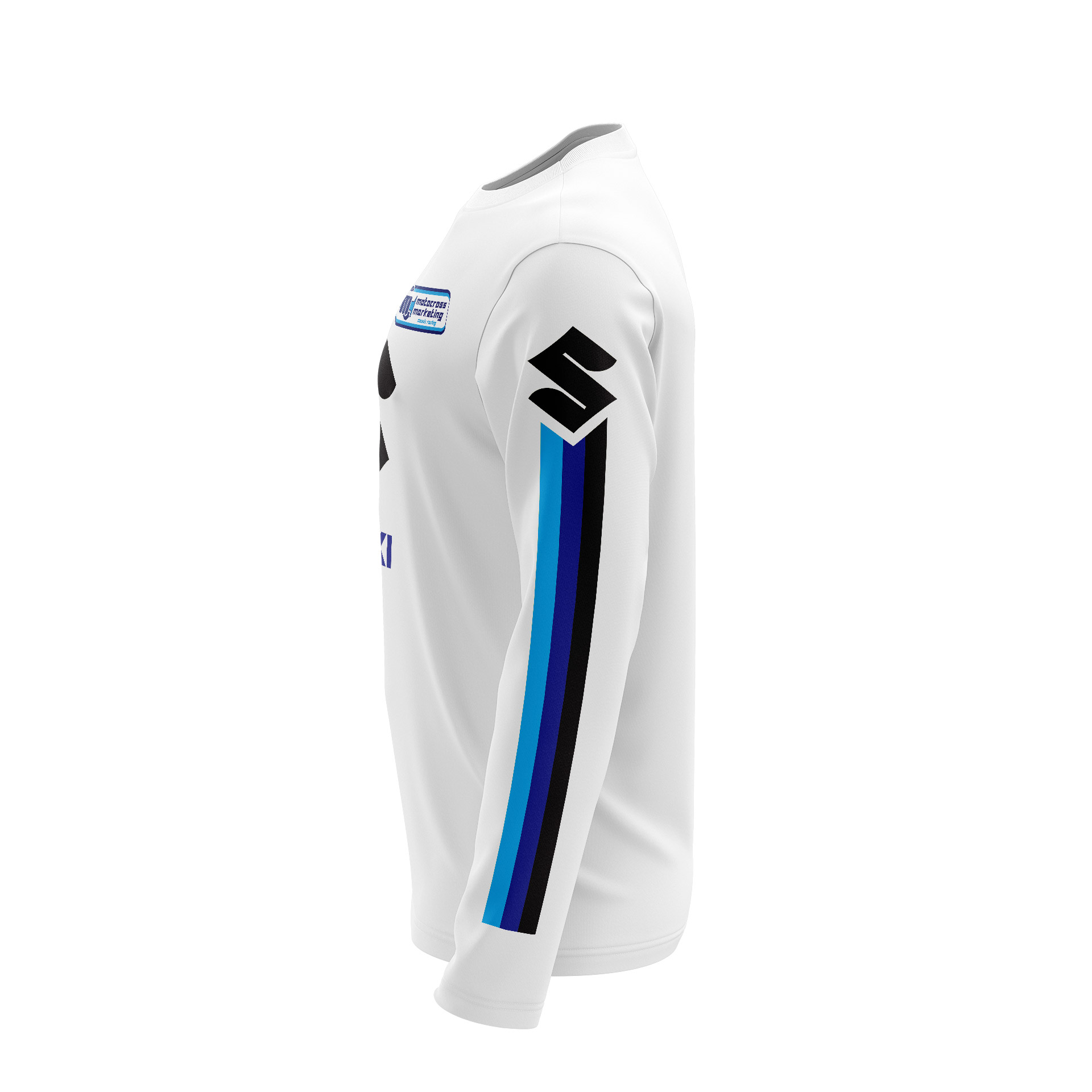 Maillot G SUZUKI JJB Blanc Profil