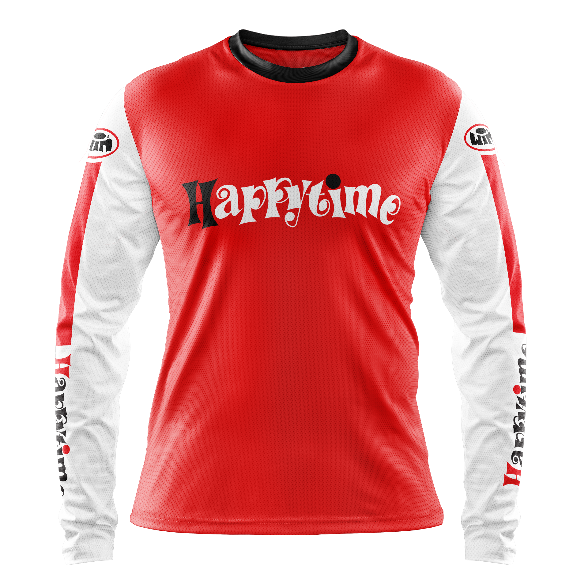 Maillot HAPPYTIME Aéré Rouge Manches Blanches Face