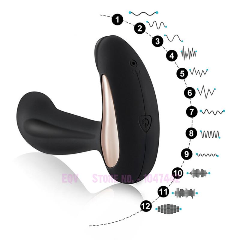 USB-Recharge-m-le-Prostate-Massage-12-vitesses-t-l-commande-Anal-vibrateur-Silicone-Sex-Toys