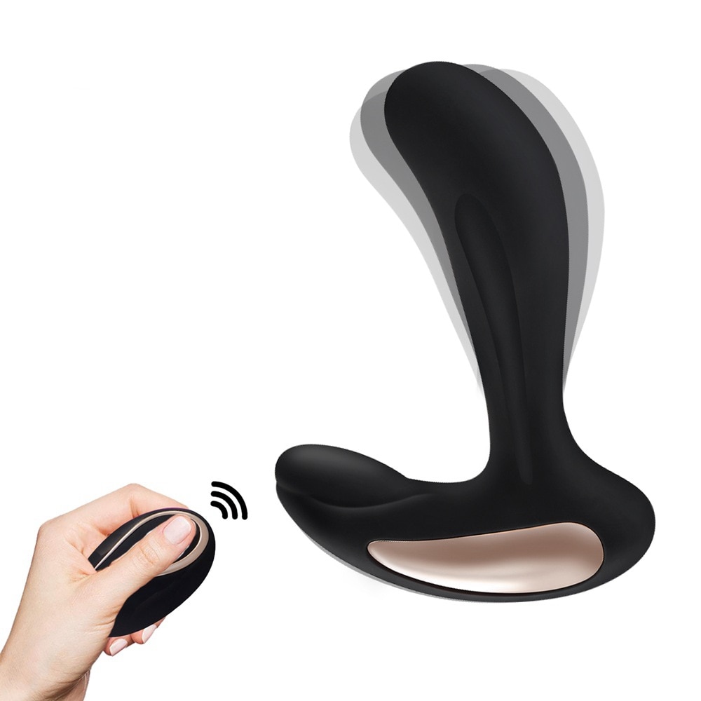 Sans-fil-T-l-commande-Vibrant-Anal-Plug-M-le-Prostate-Masseur-12-Vitesse-Silicone-Gode