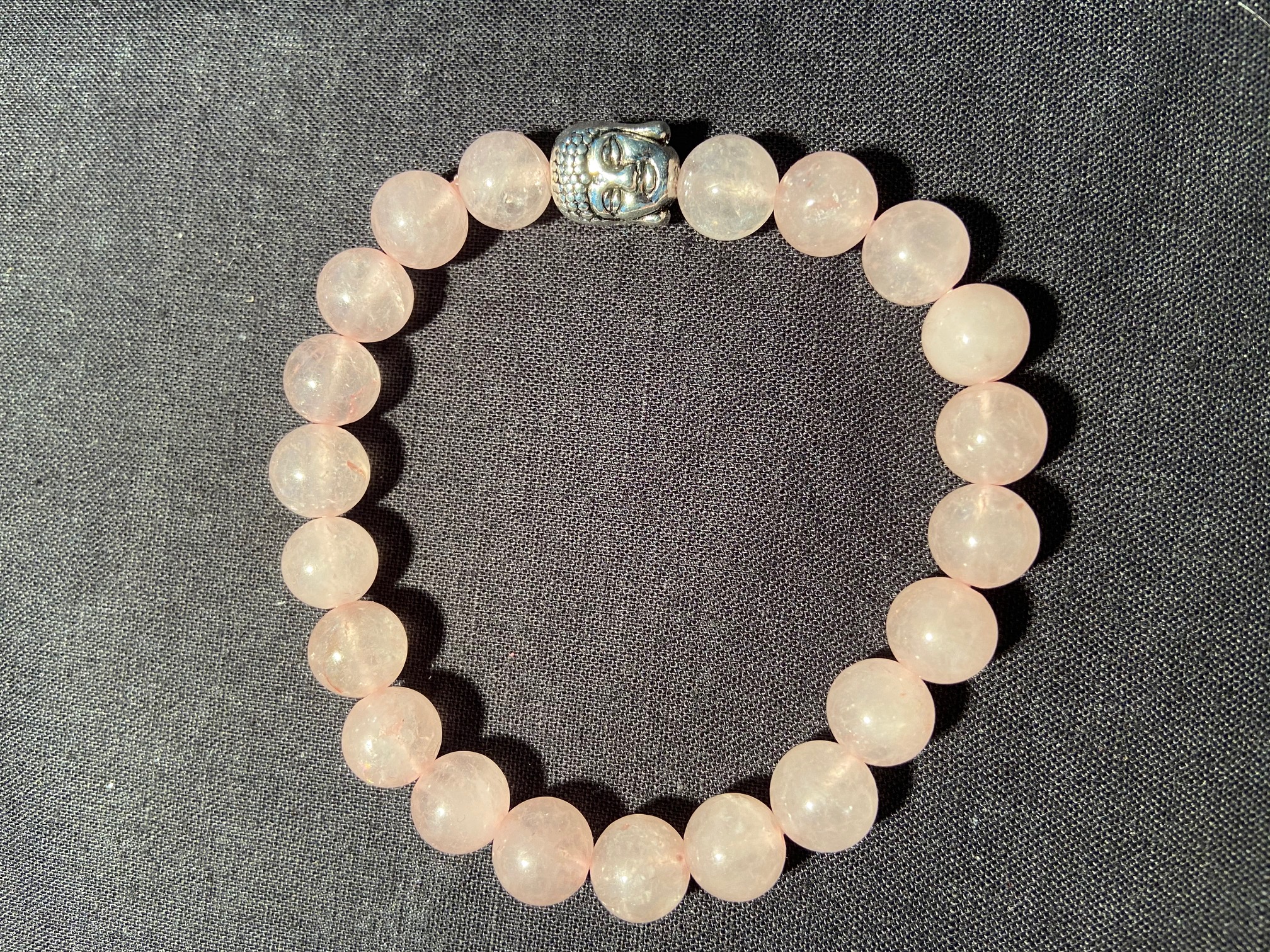 bracelet quartz rose et bouddha