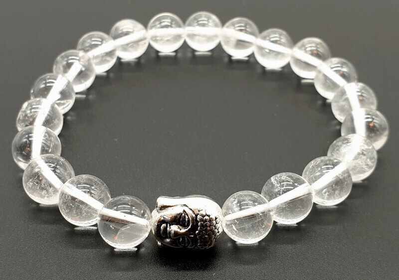 bracelet cristal de roche bouddha