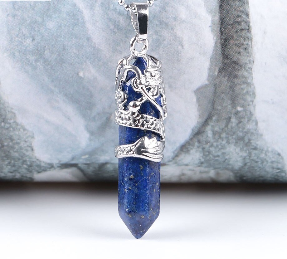 collier prisme ethnique lapis lazuli