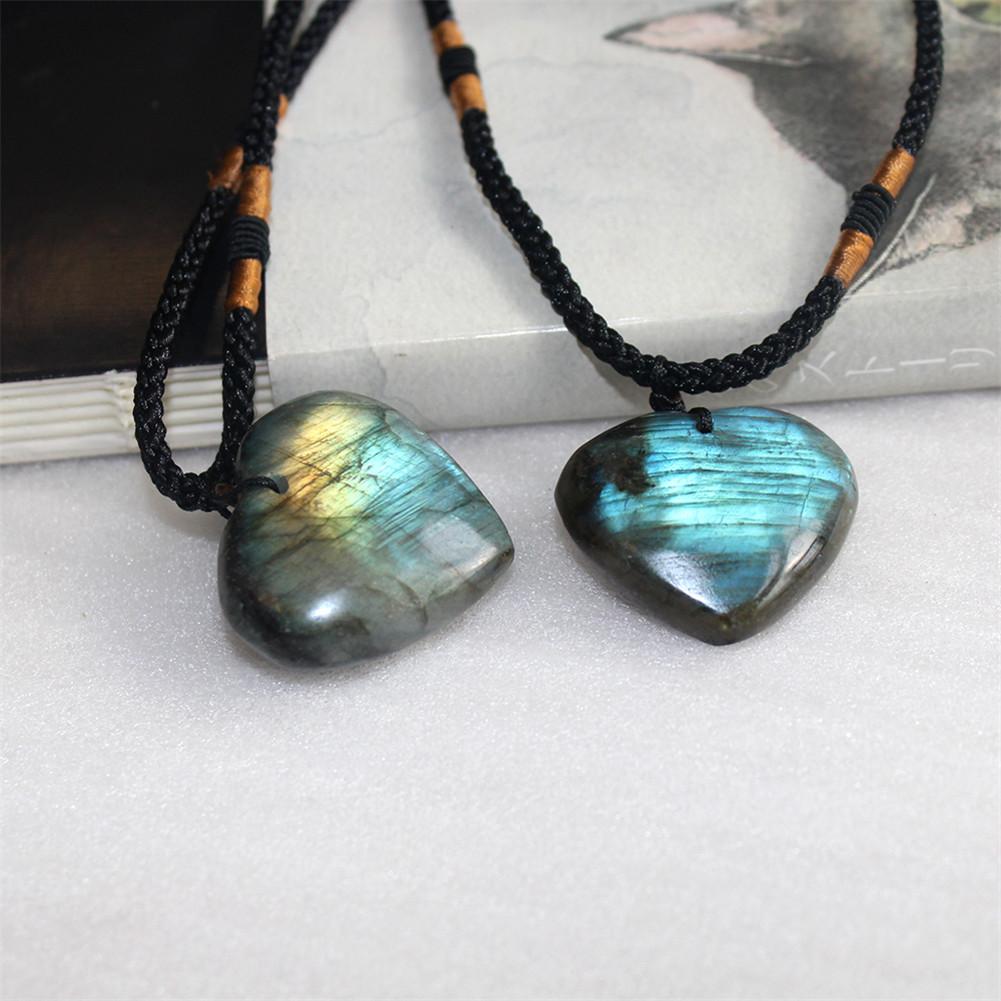 collier coeur labradorite