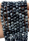 Perles Obsidienne des Neiges 6mm