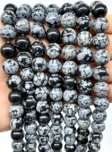 Perles Obsidienne des Neiges 10mm