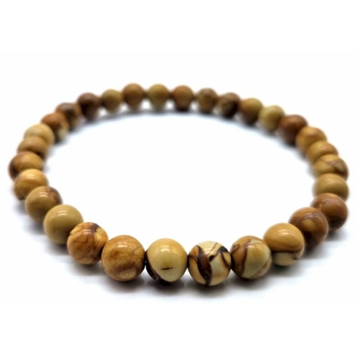 bracelet bois fossile 6 mm