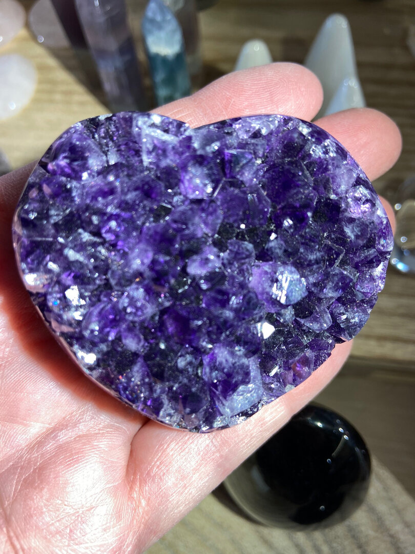 Pendentif Cœur En Améthyste Naturel - Lithothérapie - Cadeau Idéal - Neuf Sans Boîte