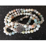 mala en amazonite fleur de lotus