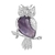 collier chouette améthyste
