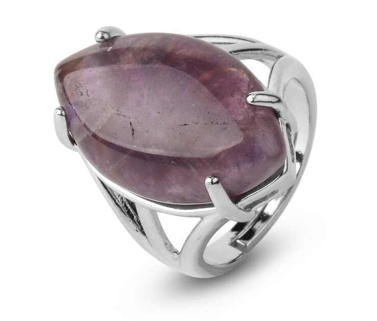 Lot De Bagues Fantaisie En Vrac - Améthyste, Onyx, Argenté - Taille Mixte 6 à 9