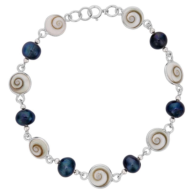 bracelet-argent-chaine-perles-noires