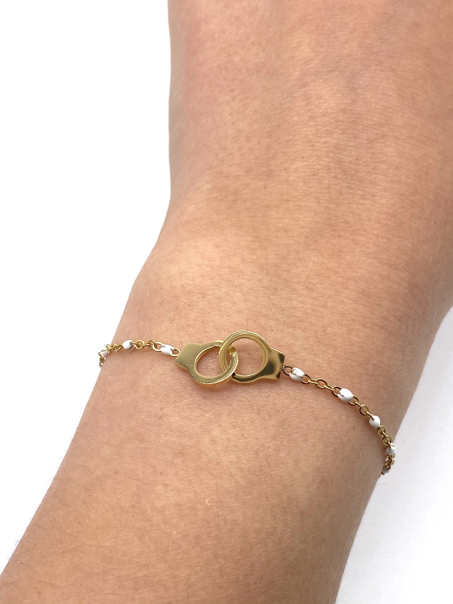 bracelet-perles-menotte-blanc-doré